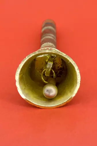 traditional "jai shree shyam" brass antique gold plated bell(pooja ghantee)