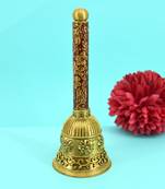 traditional flower design brass antique gold plated bell(pooja ghantee)