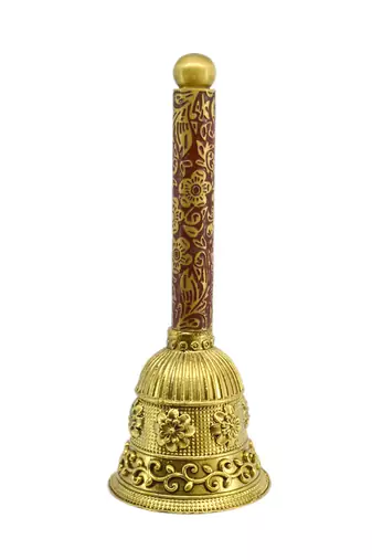 traditional flower design brass antique gold plated bell(pooja ghantee)