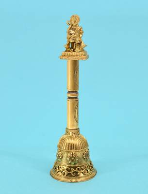 traditional "hanuman ji" brass antique gold plated bell(pooja ghantee) 5