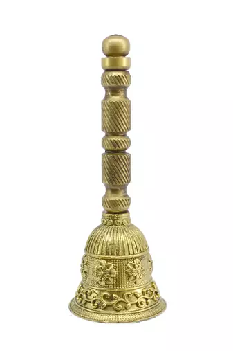 traditional flower design brass antique gold plated bell(pooja ghantee)