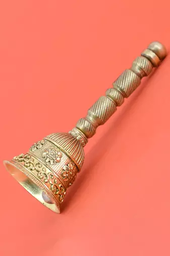 traditional flower design brass antique gold plated bell(pooja ghantee)