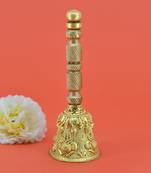 traditional "kalash design" brass antique gold plated bell(pooja ghantee)