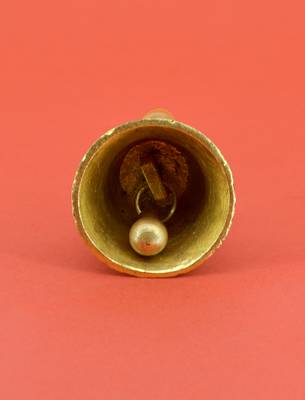 traditional "kalash design" brass antique gold plated bell(pooja ghantee) 4