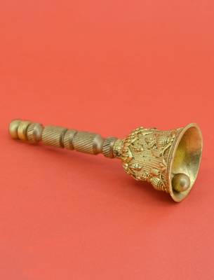 traditional "kalash design" brass antique gold plated bell(pooja ghantee) 5