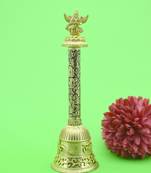 traditional "god garuda and shree shyam" brass antique gold plated bell(pooja ghantee)