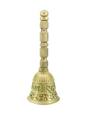 traditional "jai shree ram" brass antique gold plated bell(pooja ghantee) 2