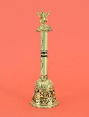traditional "god garuda" brass antique gold plated bell(pooja ghantee) 5