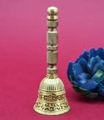 traditional "om namah shivay" brass antique gold plated bell(pooja ghantee)