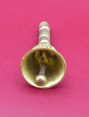 traditional "om namah shivay" brass antique gold plated bell(pooja ghantee) 4