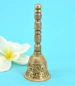 traditional "swastik and om" brass antique gold plated bell(pooja ghantee)