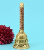 traditional "mahakaal writing word" brass antique gold plated bell(pooja ghantee)
