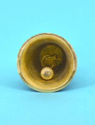 traditional "mahakaal writing word" brass antique gold plated bell(pooja ghantee) 4