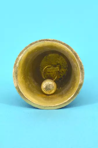 traditional "mahakaal writing word" brass antique gold plated bell(pooja ghantee)