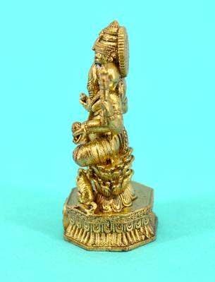 traditional god ganesha design brass antique gold plated idol(murti) 3
