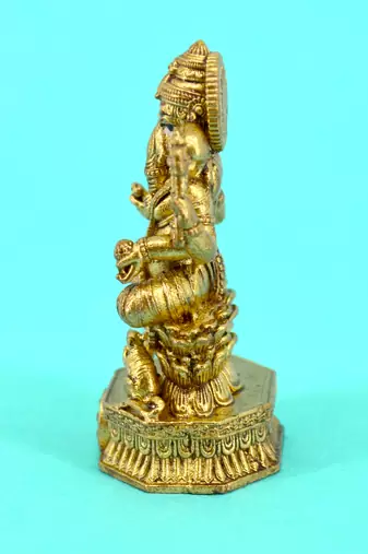 traditional god ganesha design brass antique gold plated idol(murti)
