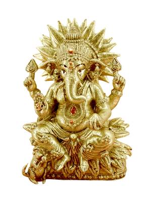 traditional god ganesha design brass antique gold plated idol(murti) 2