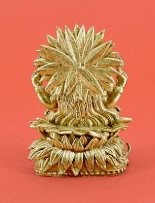 traditional god ganesha design brass antique gold plated idol(murti) 4