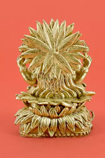 traditional god ganesha design brass antique gold plated idol(murti)