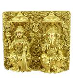 traditional devi laxmi and god ganesha brass antique gold plated idol(murti)