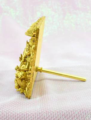 traditional devi laxmi and god ganesha brass antique gold plated idol(murti) 2