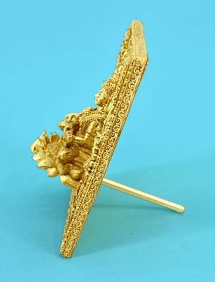 traditional devi sarswati design brass antique gold plated idol(murti) 2