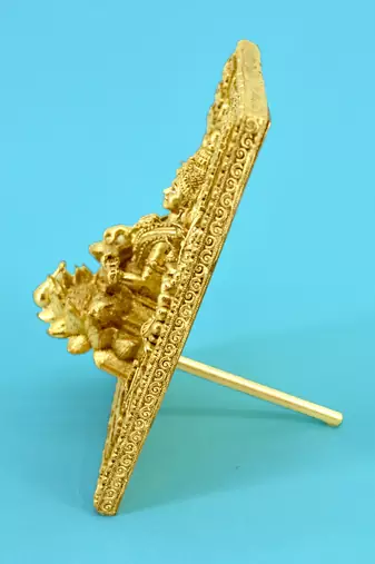 traditional devi sarswati design brass antique gold plated idol(murti)