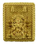 good-looking god ganesha design brass antique gold plated idol(murti)