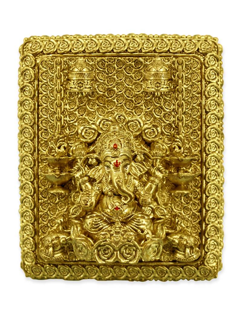 good-looking god ganesha design brass antique gold plated idol(murti)