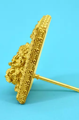 good-looking god ganesha design brass antique gold plated idol(murti)