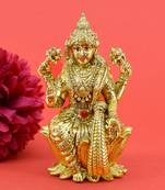 traditional devi laxmi design brass antique gold plated idol(murti)