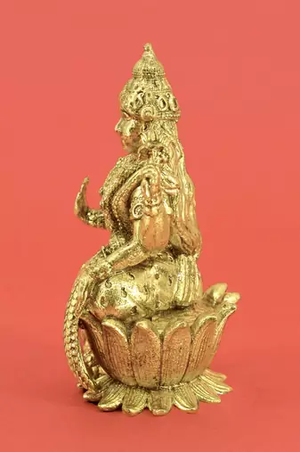 traditional devi laxmi design brass antique gold plated idol(murti)