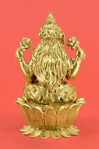 traditional devi laxmi design brass antique gold plated idol(murti)