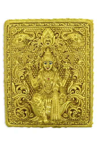 traditional devi laxmi design brass antique gold plated idol(murti)