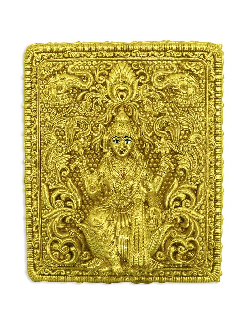 traditional devi laxmi design brass antique gold plated idol(murti)