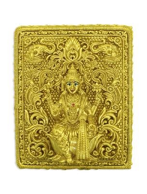 traditional devi laxmi design brass antique gold plated idol(murti) 2