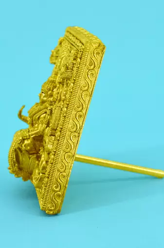 traditional devi laxmi design brass antique gold plated idol(murti)