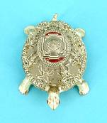traditional "tortoise and laxmi ji design" brass antique gold plated idol(murti)