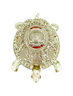 traditional "tortoise and laxmi ji design" brass antique gold plated idol(murti) 2