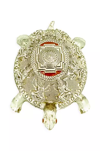 traditional "tortoise and laxmi ji design" brass antique gold plated idol(murti)