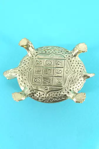 traditional "tortoise and laxmi ji design" brass antique gold plated idol(murti)
