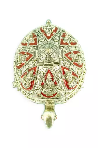 traditional "tortoise and laxmi ji design" brass antique gold plated idol(murti)