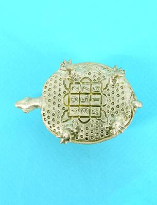 traditional "tortoise and laxmi ji design" brass antique gold plated idol(murti) 4