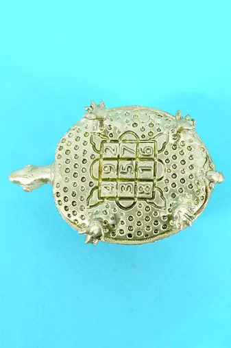 traditional "tortoise and laxmi ji design" brass antique gold plated idol(murti)