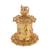 traditional oval and peacock design gold plated sindoor dani/dibbi for women