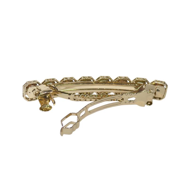 trendy round shape brown kundan antique gold plated hair clip for women and girls