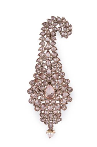 Traditional Glamorous Flower-Shaped Oval Gold-Plated Pagdi Wedding Safa Kalgi for Groom