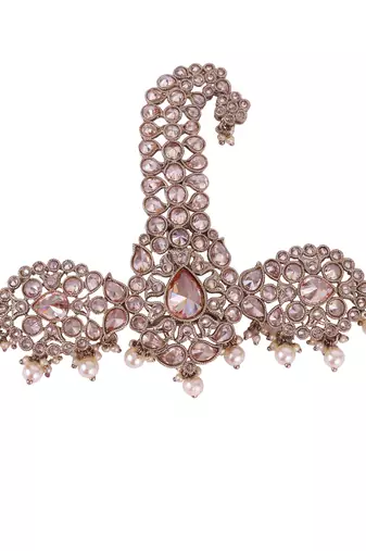 Traditional Graceful Round and Paisley Design Gold-Plated Pagdi Wedding Safa Kalgi for Groom