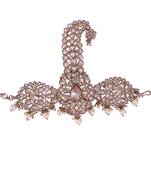 Traditional Graceful Round and Paisley Design Gold-Plated Pagdi Wedding Safa Kalgi for Groom