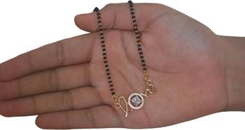 White stone studded Love pendent mangalsutra 3